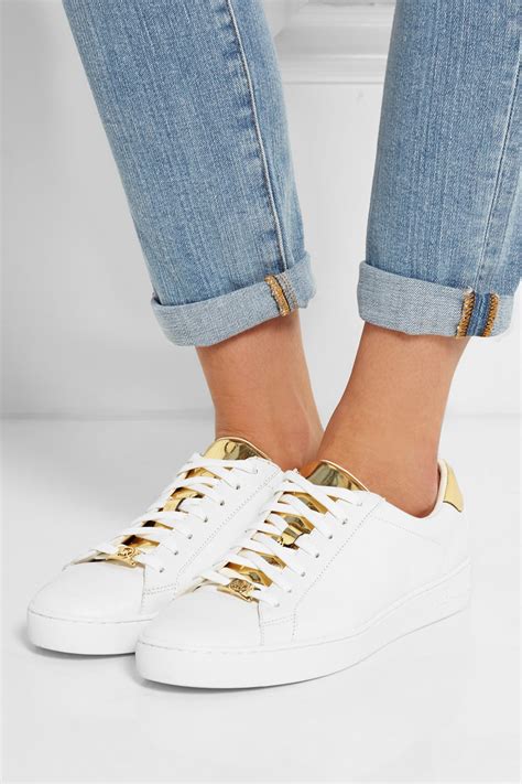 michael kors irving sneakers white|Irving Leather Sneaker .